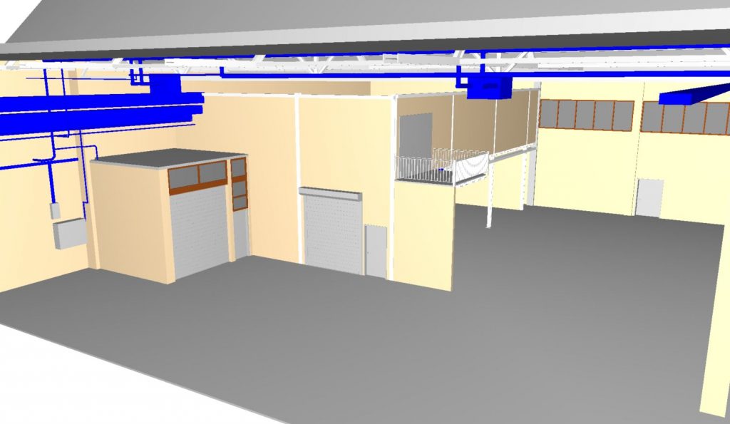 Abbildung eines 3d Modells für Umbaumaßnahmen vermessen per 3D-Laserscanning