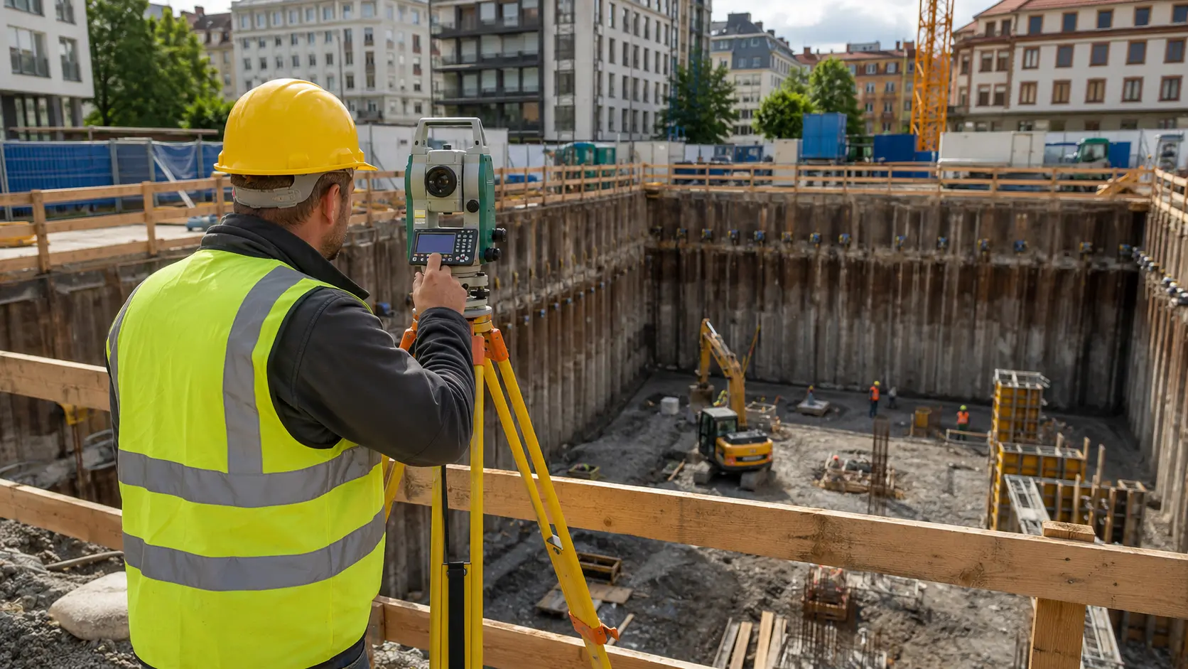 Platzhalterbild Bauvermessung auf der Baustelle