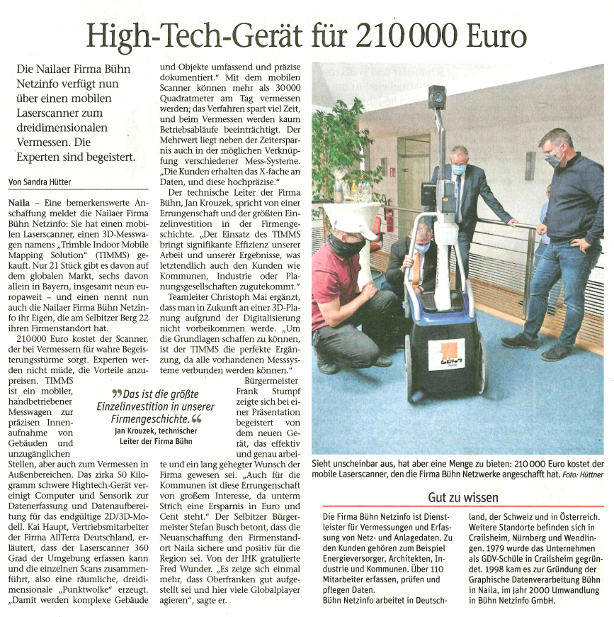 Zeitungsartikel - High-Tech-Gerät für 210 000 Euro